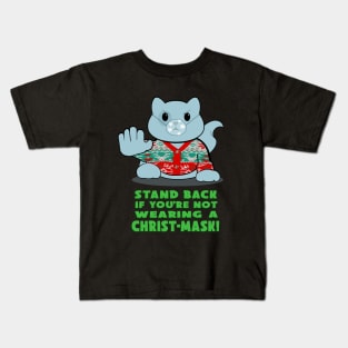 Merry Christ Mask cat Kids T-Shirt